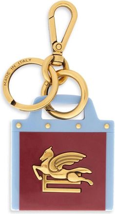 Etro Love Trotter Pegaso-motif keyring - women - Zamak/Plastic/Brass - One Size - Red
