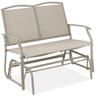 Best Choice Products 2-Person Outdoor Swing Glider, Steel Patio Loveseat, Bench Rocker w/ Armrests