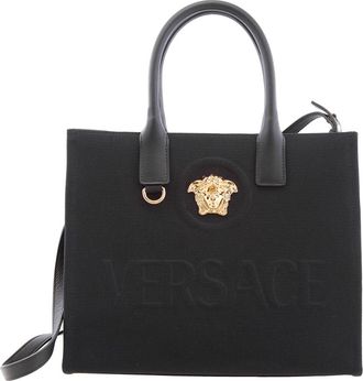 Versace La Medusa Canvas Small Tote Bag