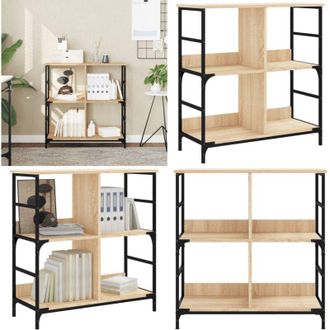 vidaXL Libreria Rovere Sonoma 78,5x33x82 cm in Legno Multistrato - Scaffale per libri - Design industriale