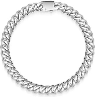 Nialaya Necklaces, female, Gray, 3XS, Womens Chunky Cuban Chain Choker