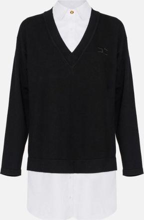 Elisabetta Franchi Black Poplin Knit Dress