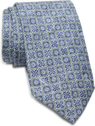 David Donahue Geometric Silk Tie in Green at Nordstrom