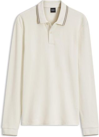 BOSS Waffle-textured polo shirt in stretch cotton