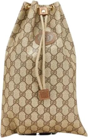 Gucci Pre-owned Bucket Bags, female, Brown, Size: ONE SIZE Pre-owned Fabric Bucket Bag