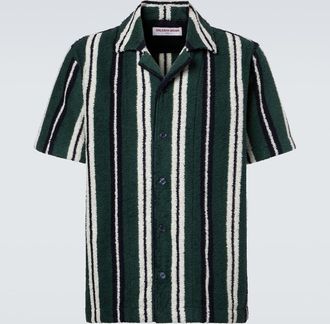 Orlebar Brown Griffith striped cotton-blend terry bowling shirt