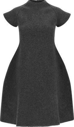 Jil Sander Jurk met boothals - Dames - Kleedjes - Grijs - L - Wol - Kleedjes
