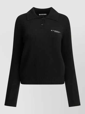 Givenchy logo sweater polo collar ribbed cuffs