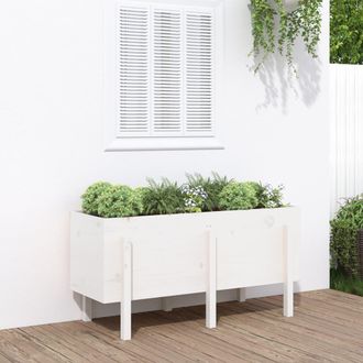vidaXL Vidaxl - Arriate Elevado De Jard&iacute;n Madera Maciza Pino Blanco 121x50x57cm