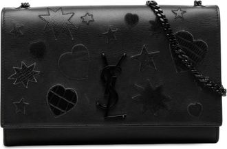 Saint Laurent Pre-owned Saint Laurent Medium Calfskin Star and Heart Patchwork Monogram Monochrome Kate Crossbody Ladies 2754WTD7W2JQ2435