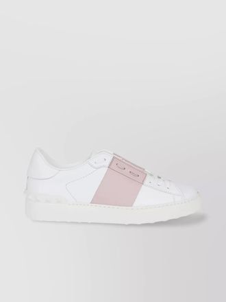 Valentino Garavani leather panelled logo-print low-top sneakers