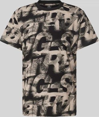 G-Star Loose Fit T-Shirt mit Label-Print in Beige, Gr&ouml;&szlig;e XXL