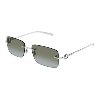 Gucci Rechthoekige Zonnebril - Heren - Zonnebrillen - Grijs - 55 MM - Nylon - Accessoires