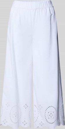 s.Oliver Black Label Weite Hose aus reiner Baumwolle in Weiss, Gr&ouml;&szlig;e 34