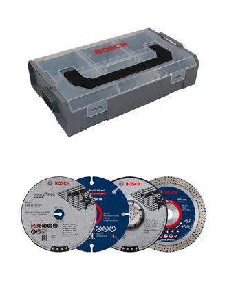 Bosch Professional Juego De Discos De 9 Piezas De 76 Mm En Mini L-boxx (para Gws-12v, &Oslash; 76 Mm, Accesorios Amoladoras Angulares)