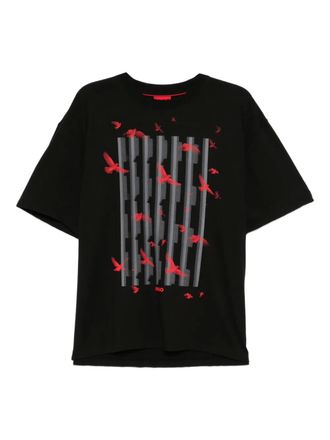 HUGO BOSS graphic-printed T-shirt - men - Cotton - S - Black