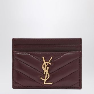 Saint Laurent Bordeaux Cassandre Card Holder