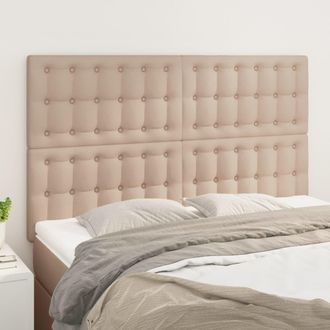 vidaXL Vidaxl - Cabeceros 4 Unidades Cuero Sint&eacute;tico Capuchino 72x5x78/88 Cm
