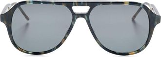 Thom Browne Occhiali da sole con montatura stile pilota - Blu