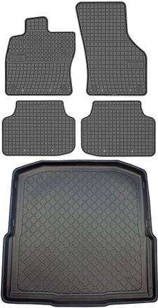 OEM Skoda Octavia Iii Kombi De 05.2013 A 05.2020 Set - Alfombrillas De Goma Para Coche + Alfombrilla Para Maletero