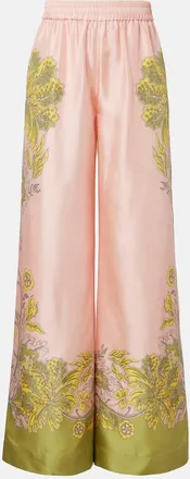 La DoubleJ Floral silk twill palazzo pants