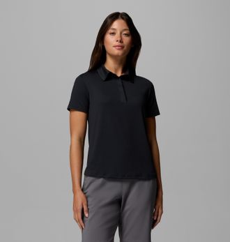 Columbia Poloshirt COLUMBIA, Damen, Gr. XL (46/48), schwarz, Obermaterial: 94% Polyester, 6% Elasthan, Shirts Poloshirt, sportliche Passform, Kurzarm, f&uuml;r spor