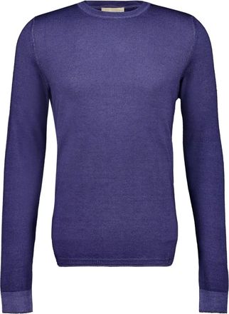 120% Lino crew-neck long sleeve T-shirt - Blue