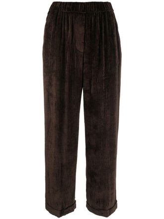 PESERICO corduroy wide-leg trousers - Brown
