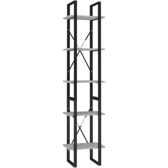 vidaXL 5-Tier Book Cabinet Concrete Grey 40x30x175 cm Engineered Wood vidaXL