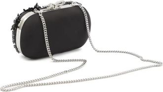 Self Portrait Womens Floral Crystal Clutch Bag Ss26 W