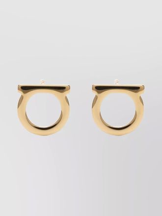 Ferragamo round polished stud earrings