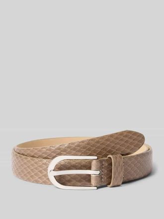 Weinmann Weinmann G&uuml;rtel aus echtem Leder mit Allover-Snakepr&auml;gung in Taupe, Gr&ouml;&szlig;e 100