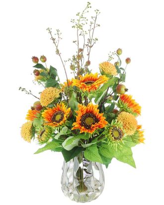 Creative Displays Inc. Handmade Fall Centerpiece Arrangement With Hydrangea, Heather & Berry