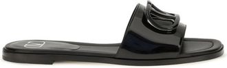 Valentino Garavani Black Logo Leather Sandals