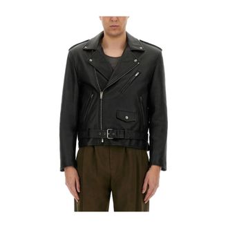 Saint Laurent Lamb Leather Biker Jacket - male - Saint Laurent - Leather Jackets - Black - L - Jackets
