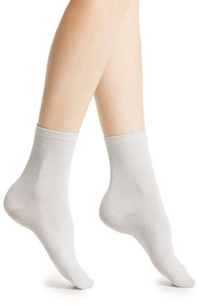 High Heel Jungle Glitterati Sparkle Cotton Blend Crew Socks in Silver at Nordstrom