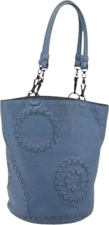 Bottega Veneta Pre-owned Vintage Tote Bag - Dames - Vintage Tas - Blauw - ONE Size - Leer - Vintage