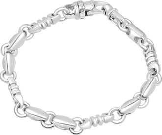 Pompeii3 Mens Mariner with Ribbed & Rolo Links 14k Gold (46gram) or Platinum (74gram) 6.5-8mm Bracelet 8.5