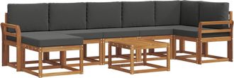 vidaXL Conjunto De Sof&aacute;s De Exterior 8 Uds. Natural Y Antracita Vidaxl