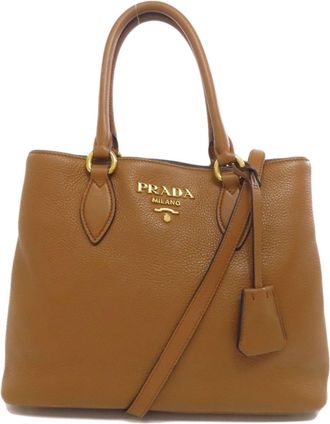 Prada Brown Leather Tote Bag (Pre-Owned)