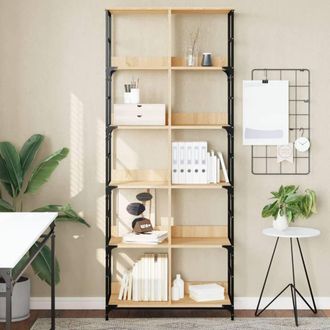 Berkfield Home Bookshelf Sonoma Oak 78.5x33x188.5 cm Engineered Wood in Brown