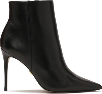 Kazar Zwarte leren laarzen met hak. Dit product valt groot uit. - Dames - Laarzen met Hak - Zwart - 36 EU - Leer - Schoenen