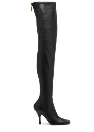 Khaite Eva 100 Womens Designer Leather Black Over-the-knee Boots UK4 - 37 (IT37 / UK4)