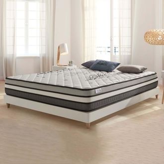 Cosmos Colch&oacute;n Solar 140x190 Cm - H&iacute;brido - Muelles Ensacados + L&aacute;tex + Espuma Viscoel&aacute;stica Hr Adaptativa - Soporte Medio-firme 7 Zonas - Grosor 24 Cm