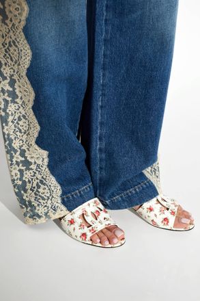 Dolce & Gabbana Leather Heeled Mules, Womens, White