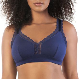 Affinitas Dalis Wire-Free Bralette in Navy at Nordstrom, Size 36Ddd