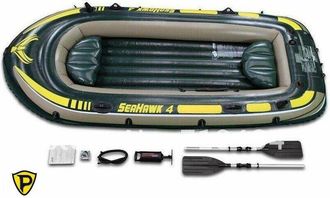 Intex Gommone Canotto Gonfiabile Seahawk Intex 351x145x48 cm 4 Posti Portata 400 Kg
