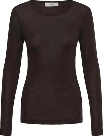 Inwear Fang IW T-Shirt LS - Dames - Longsleeves - Bruin - XL - Wol - Tops