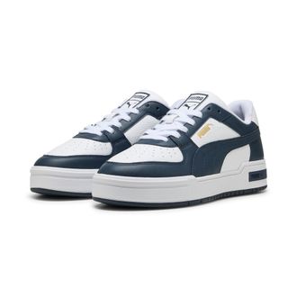 Puma Sneaker PUMA CA PRO CLASSIC II, Damen, Gr. 42,5, weiss (puma wei&szlig;, club navy, puma team gold), Leder, unifarben, Schuhe Sneaker