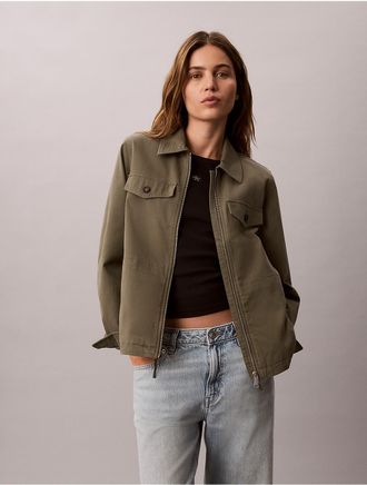 Calvin Klein Jeans Calvin Klein Womens Cotton Canvas Jacket - Green - XS